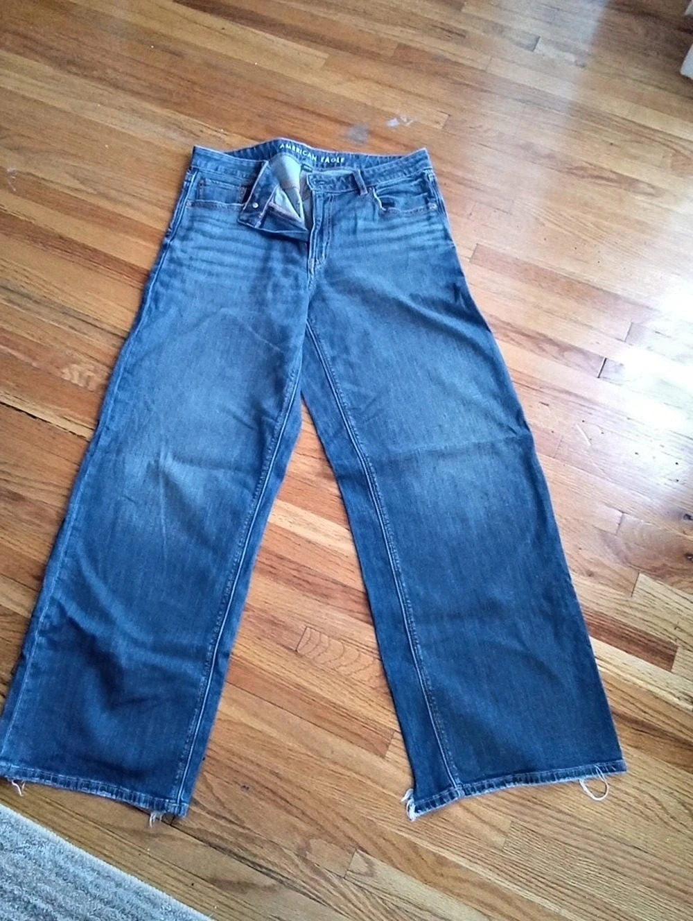 American Eagle Low-Rise Baggy Wide Leg Wide Leg Jeans Blue Size 8